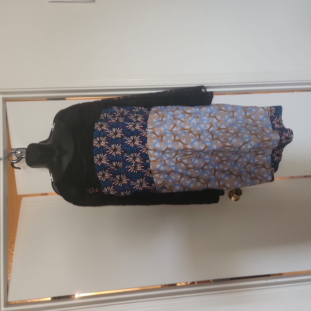 African Themed Short Ankara/Lace Dress with Scarf